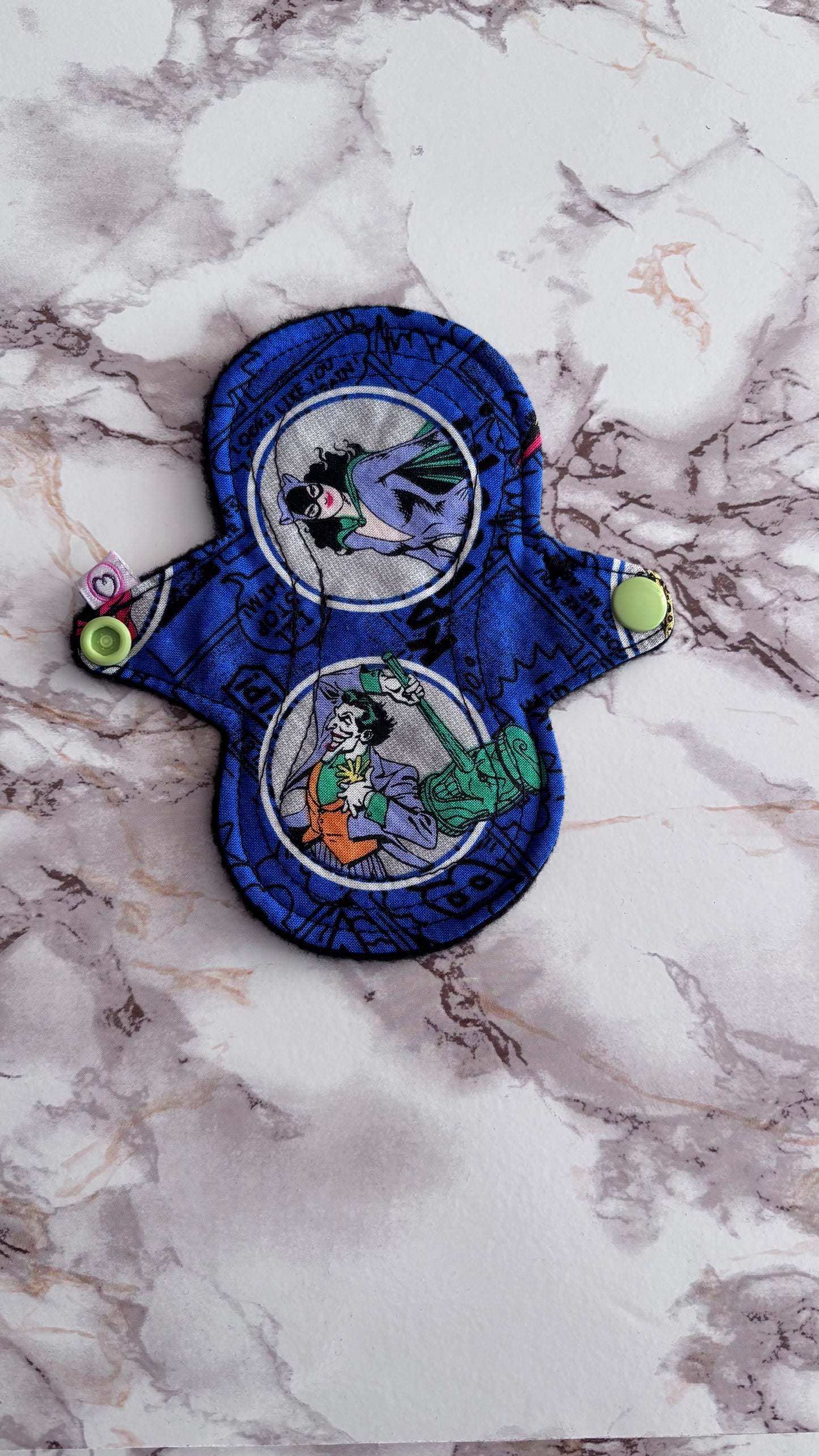 Mini inlegkruisje Joker print: blauw, groen, grijs