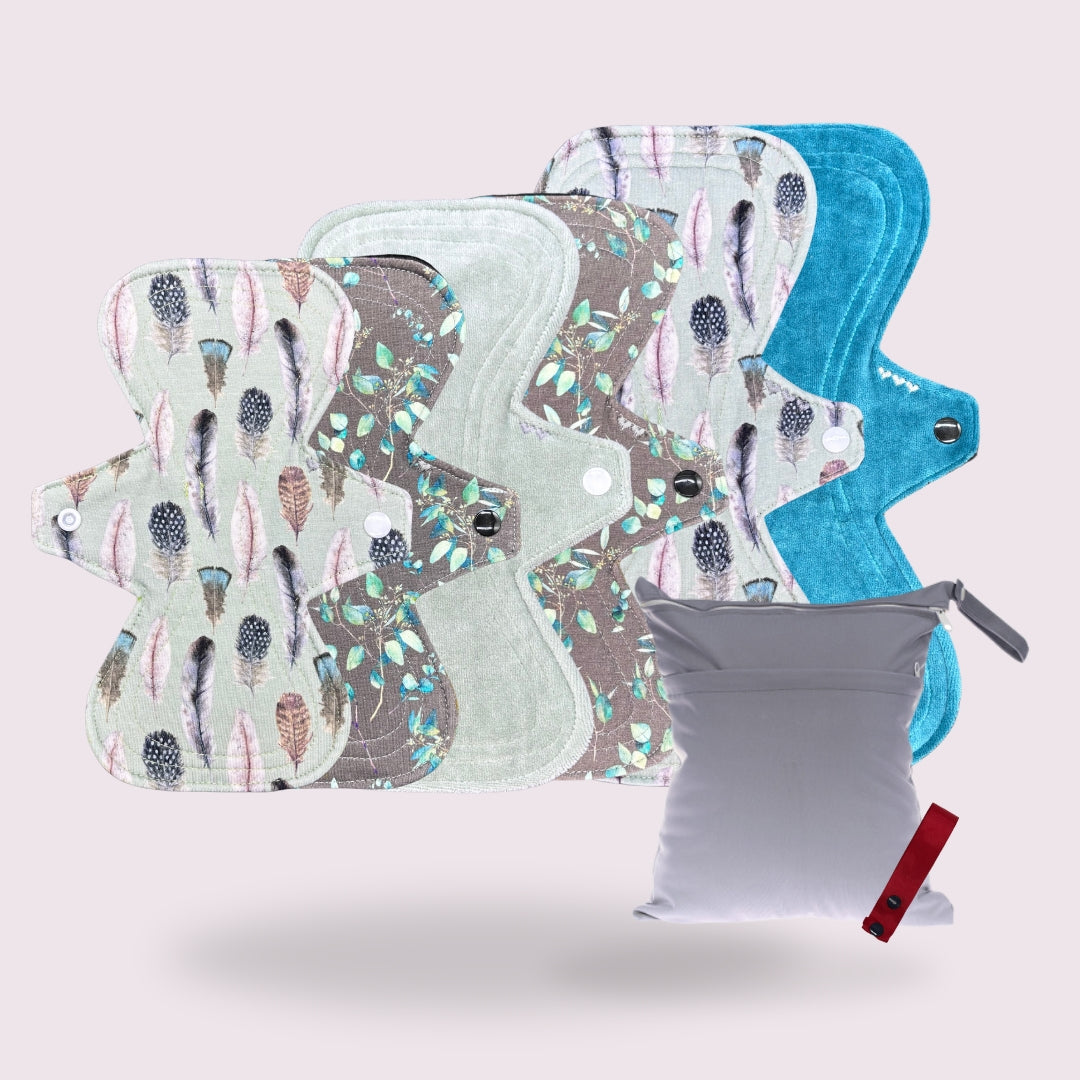 Premium eucalyptus wasbaar maandverband proefpakket LottePads