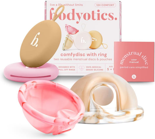 Menstruatiedisc Herbruikbaar Trekring Beige & Roze S & L (2 stuks) | LottePads
