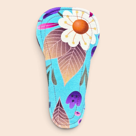 Inlegkruisje | String | Tricot | Bloemen teal