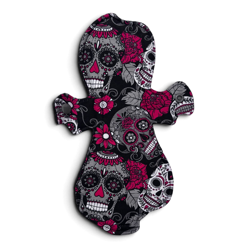 Maandverband | Medium | Tricot | Halloween | Spook grey skulls