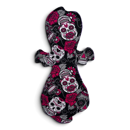 Maandverband | Heavy | Tricot | Halloween | Spook grey skulls