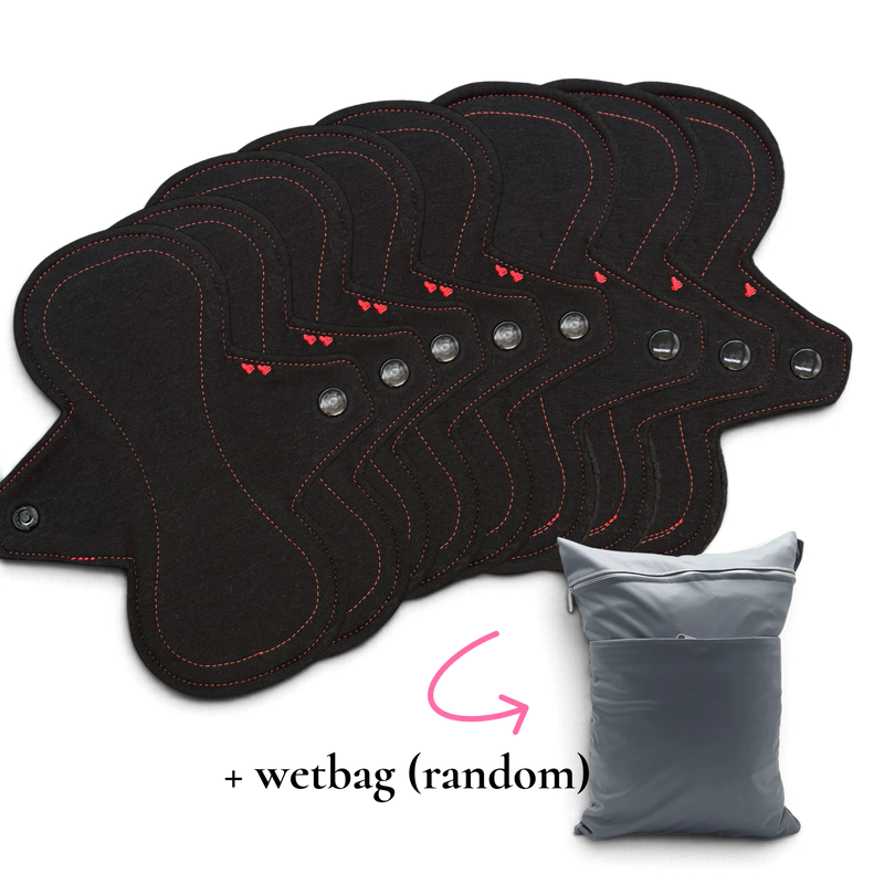 Eerste Menstruatie Set | Medium Small | Zwart | Ideale start