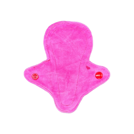 LottePads® roze velours inlegkruisje voor string met drukknoopsluiting en hartje