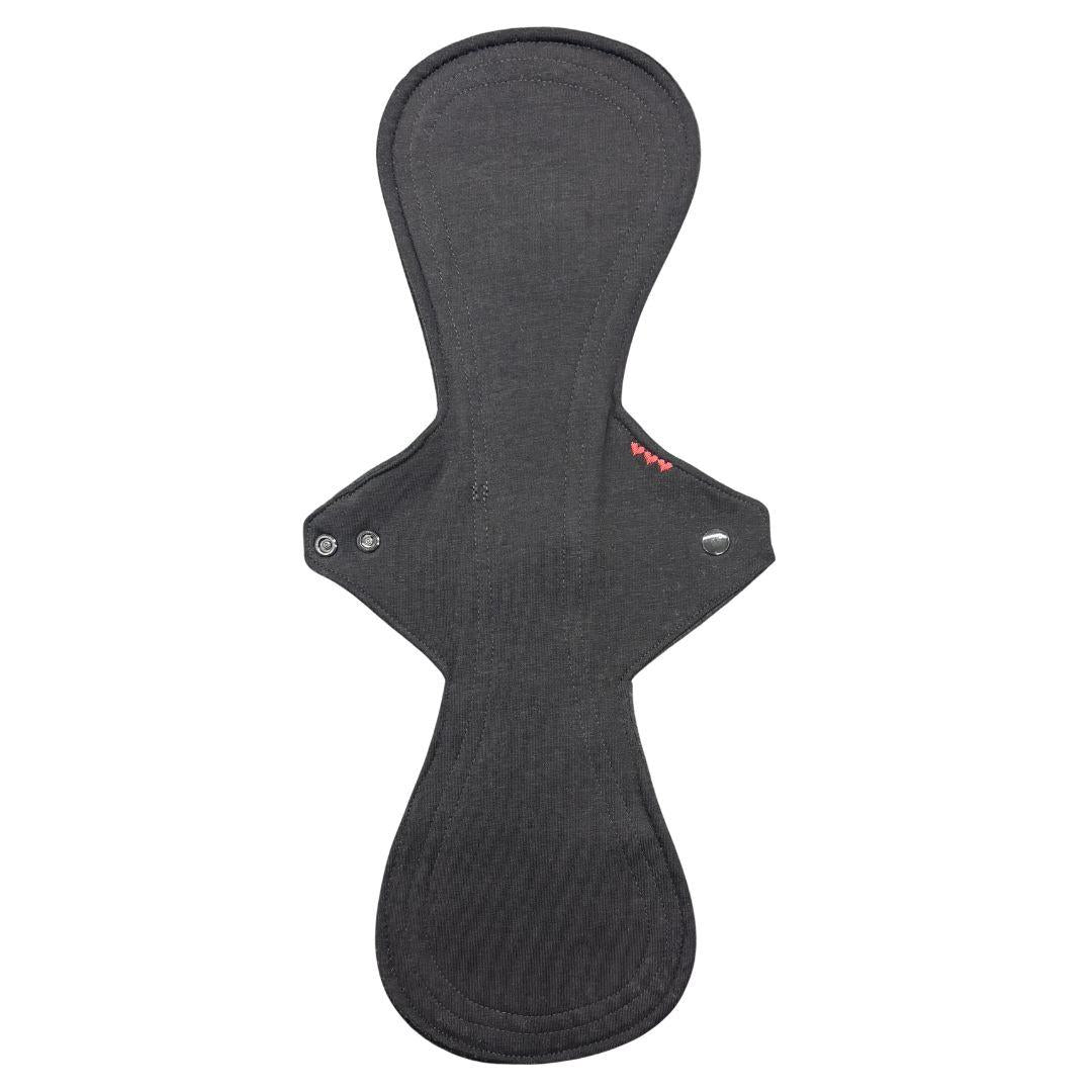 Serviette hygiénique réutilisable heavy+ tricot noir - LottePads