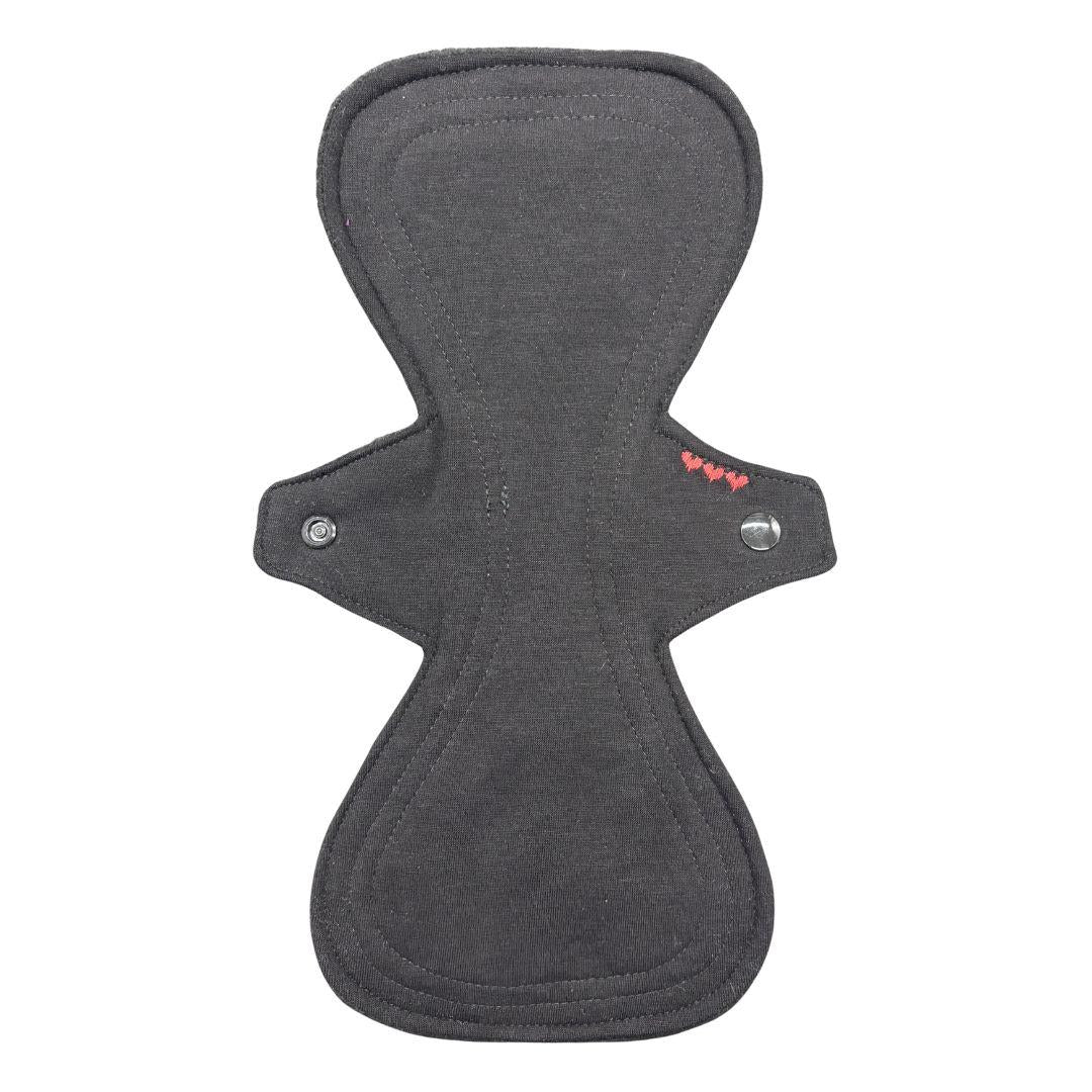 Toalla sanitaria reutilizable tricot pesado negro - LottePads