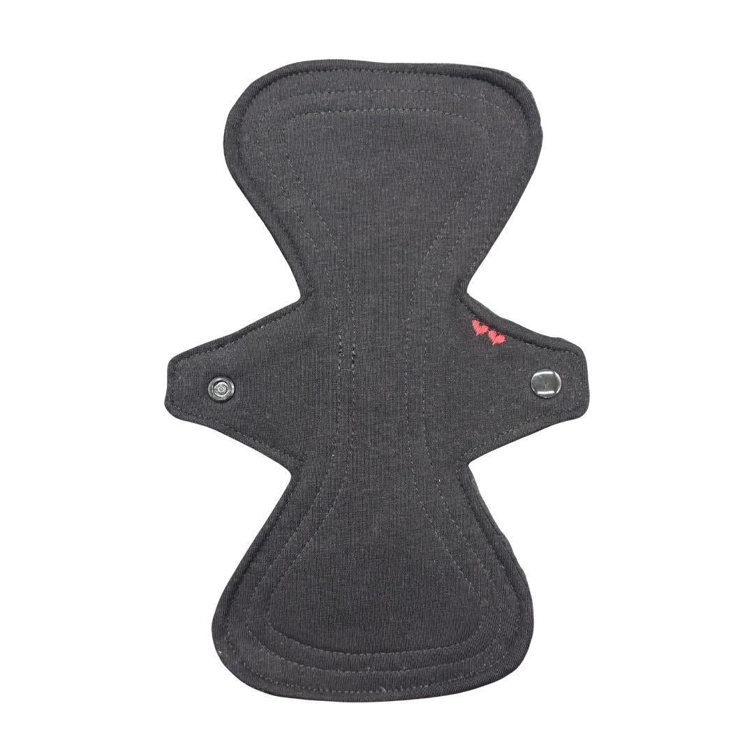 Herbruikbaar maandverband medium tricot zwart - LottePads