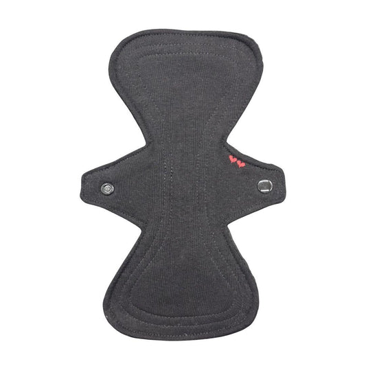 Herbruikbaar maandverband medium tricot zwart - LottePads